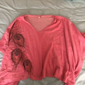 Pink Peacock Loose Top